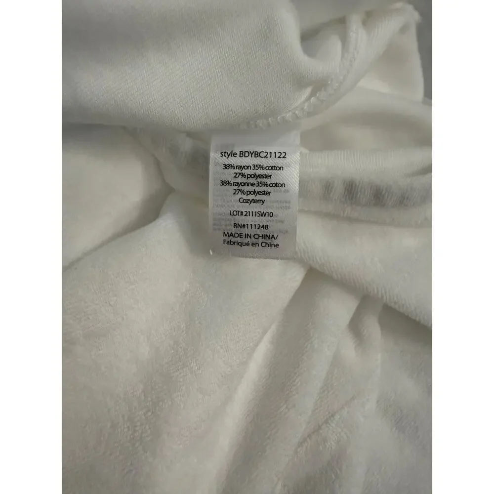 BAREFOOT DREAMS Youth CozyTerry Dolman pullover In White Sz 12/14 NWT - Picture 7 of 8